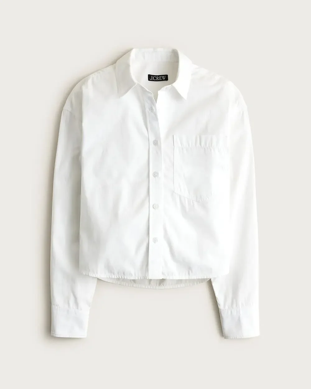 J. Crew Women's Étienne Cropped Button-Up Shirt Cotton Poplin White Size M NWT